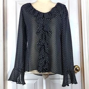 Chaps Ruffle Front Blouse